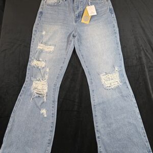 Vipones Vogue Design Flare Leg Distressed Jeans 10